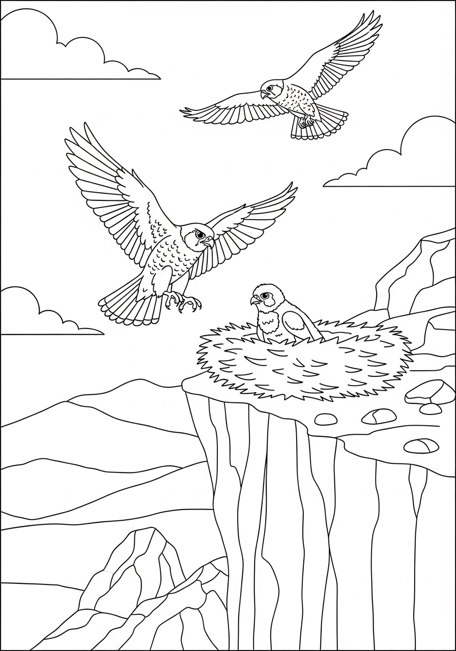 da colorare falco disegno facile bambini