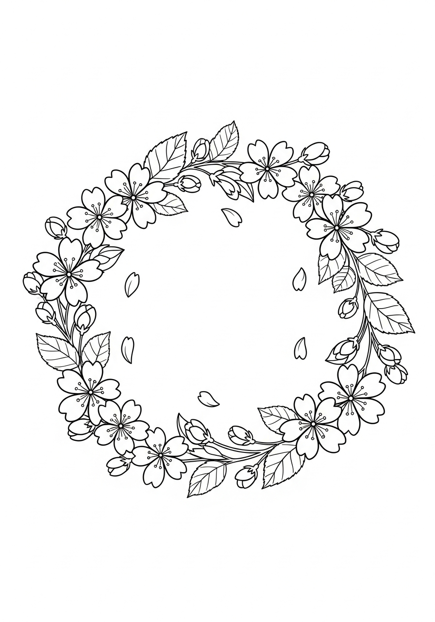 disegni da colorare fiore di ciliegio pdf