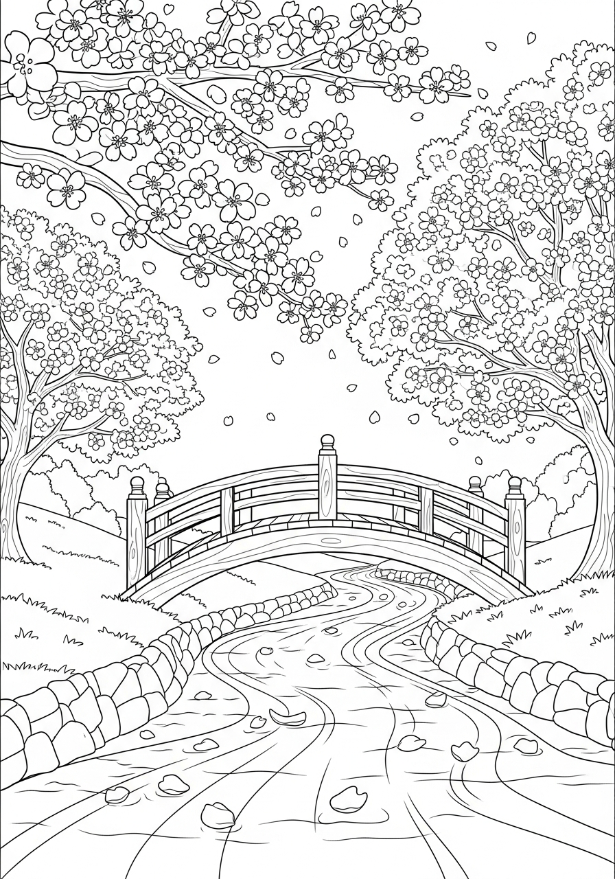 stampe da colorare per bambini fiore di ciliegio