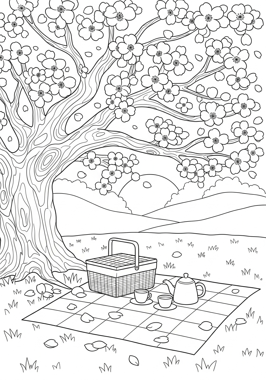 disegni da colorare per bambini pdf fiore di ciliegio