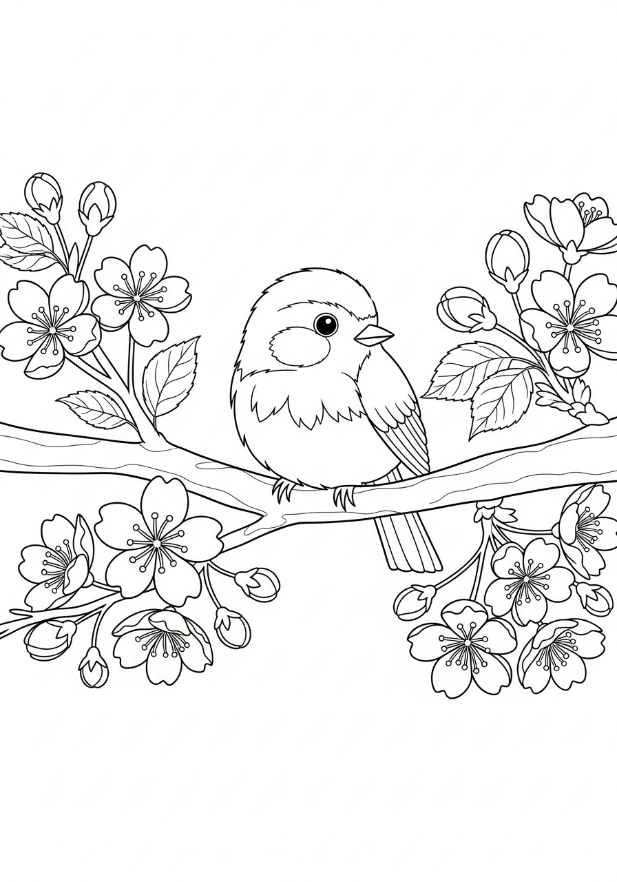 disegni fiore di ciliegio da colorare e stampare