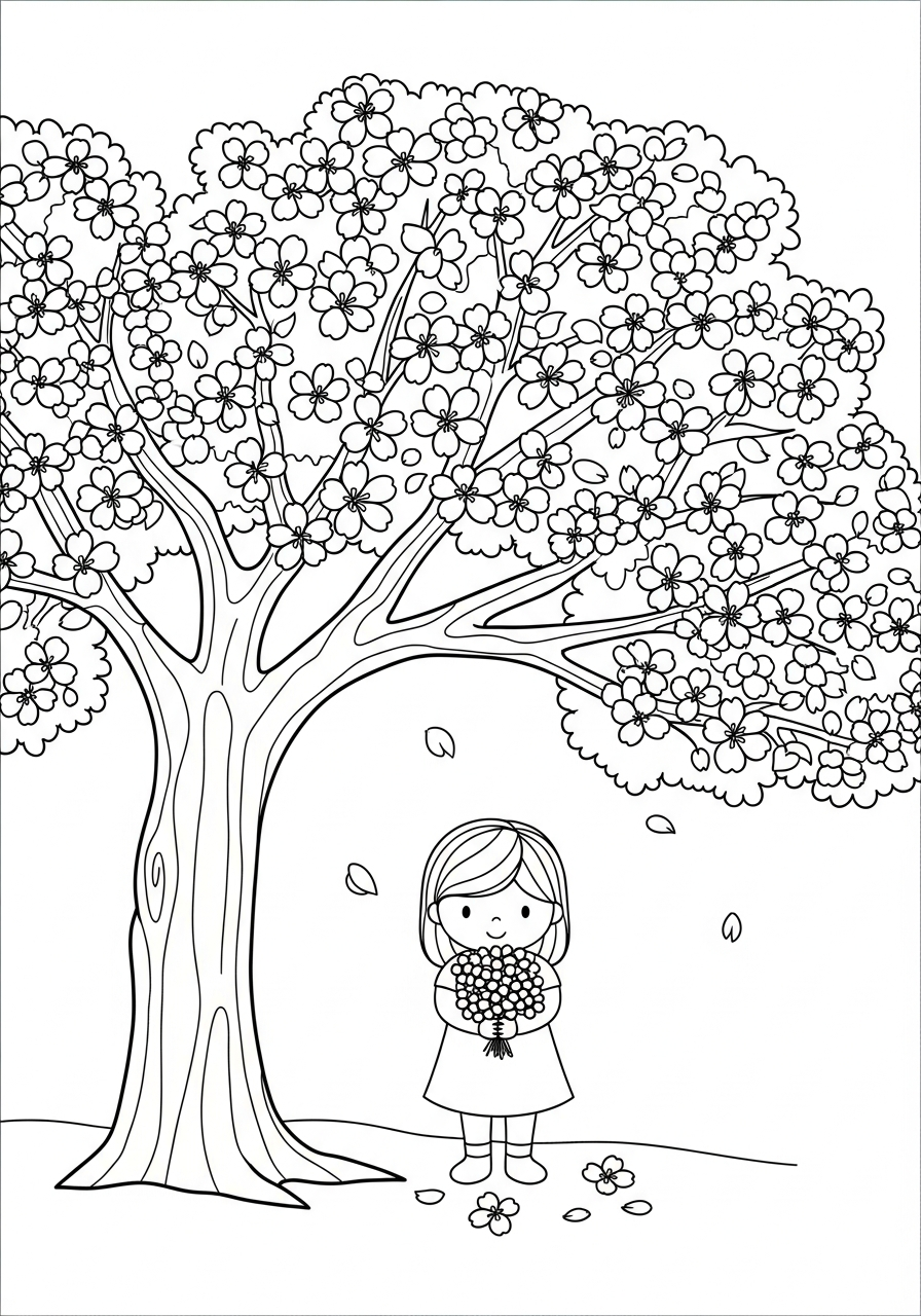 disegni da colorare gratis fiore di ciliegio