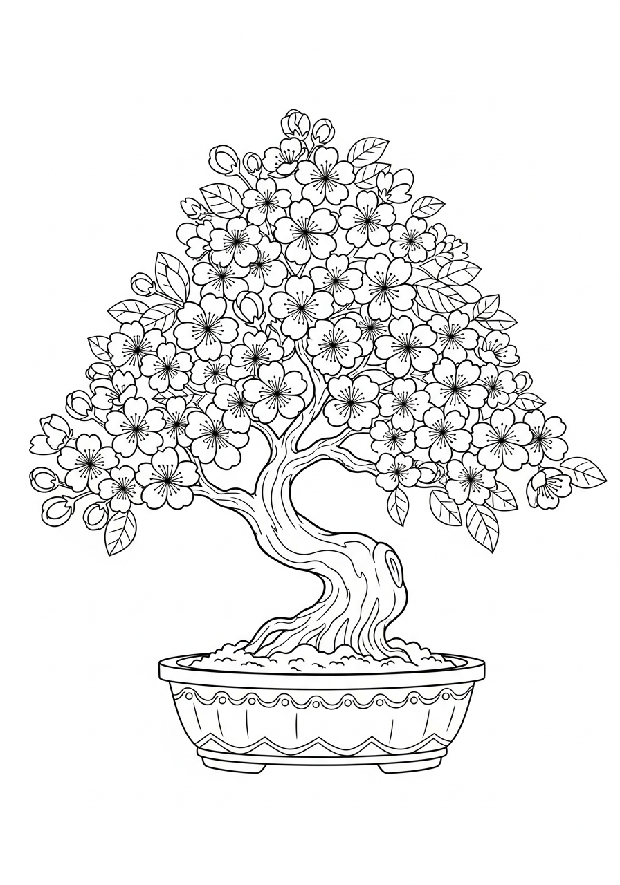 disegni da colorare fiore di ciliegio