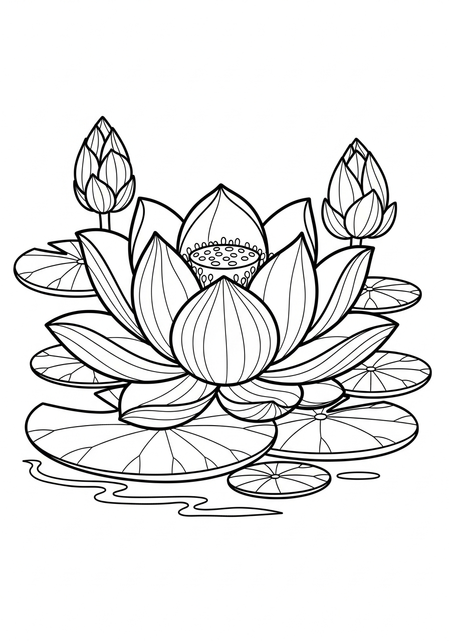 fiore di loto da colorare e stampare