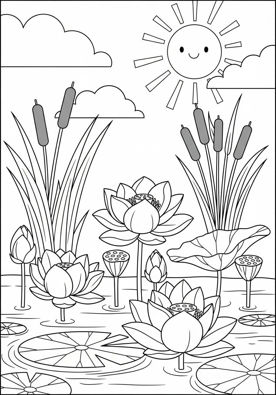 disegno fiore di loto da colorare e stampare