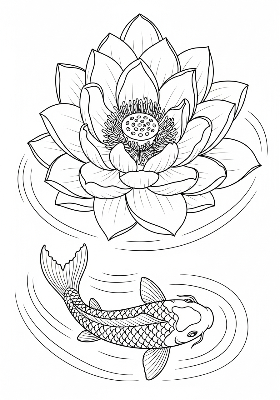 disegni da colorare fiore di loto pdf