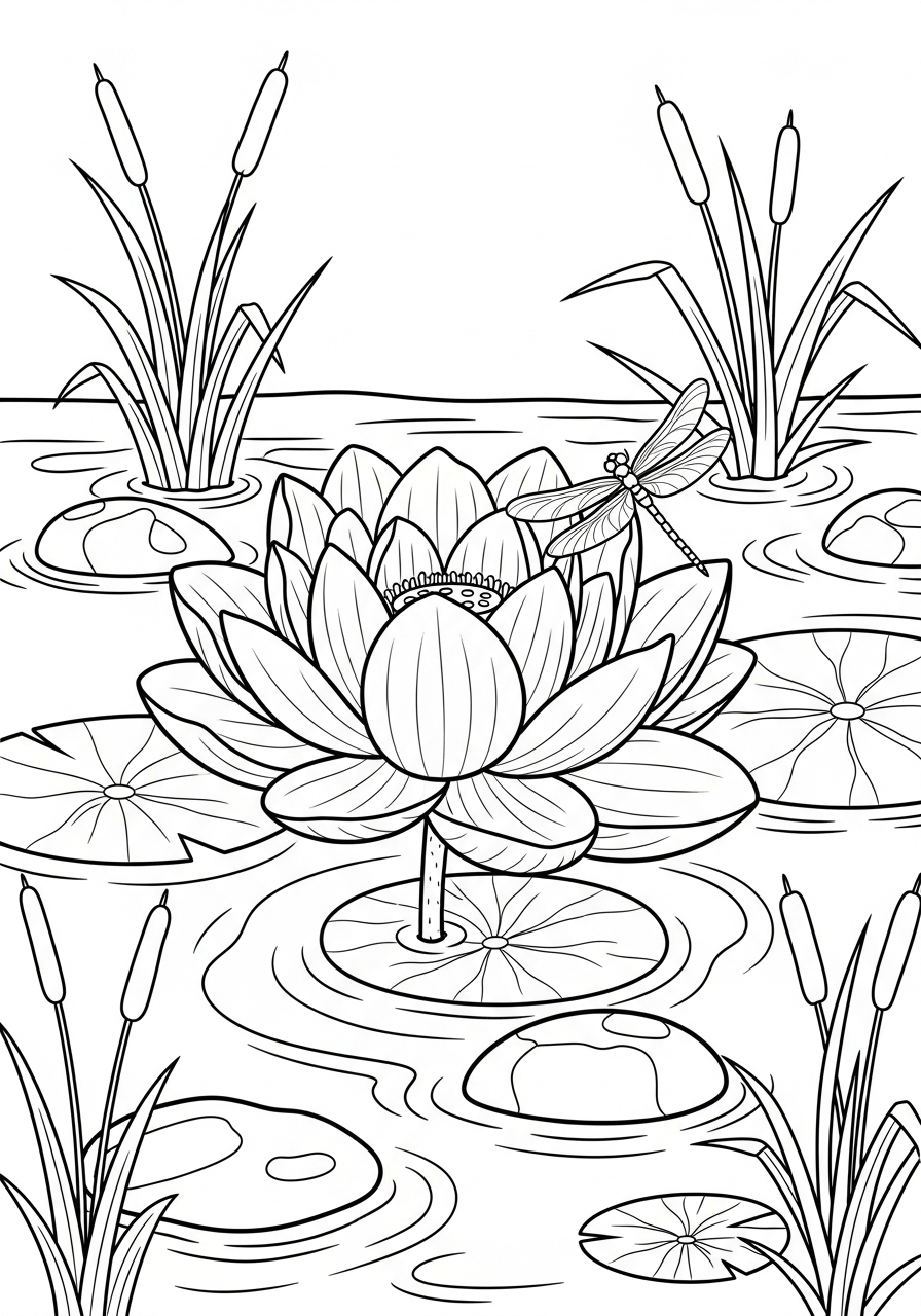 fiore di loto da colorare bambini