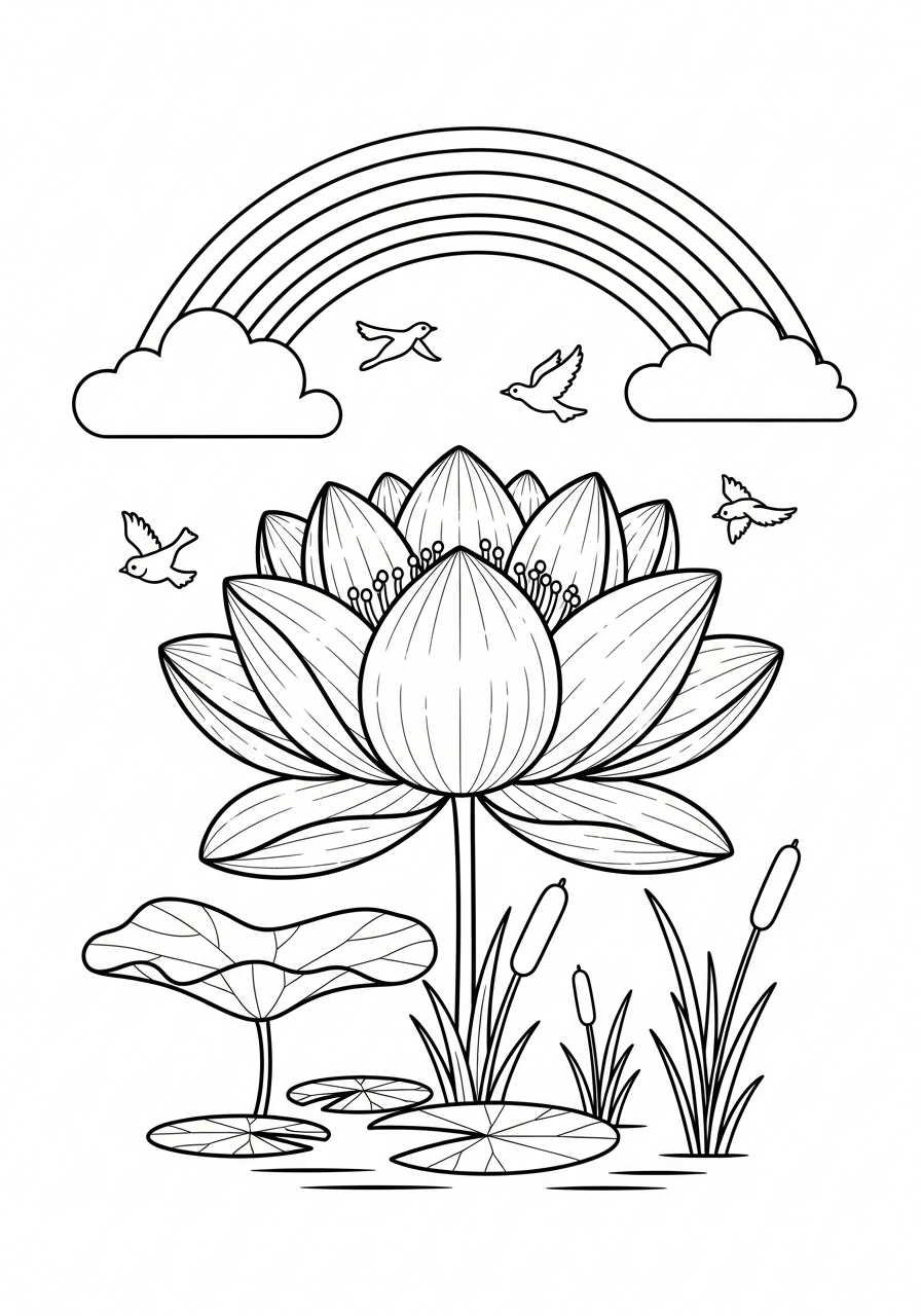 disegni di fiore di loto da colorare