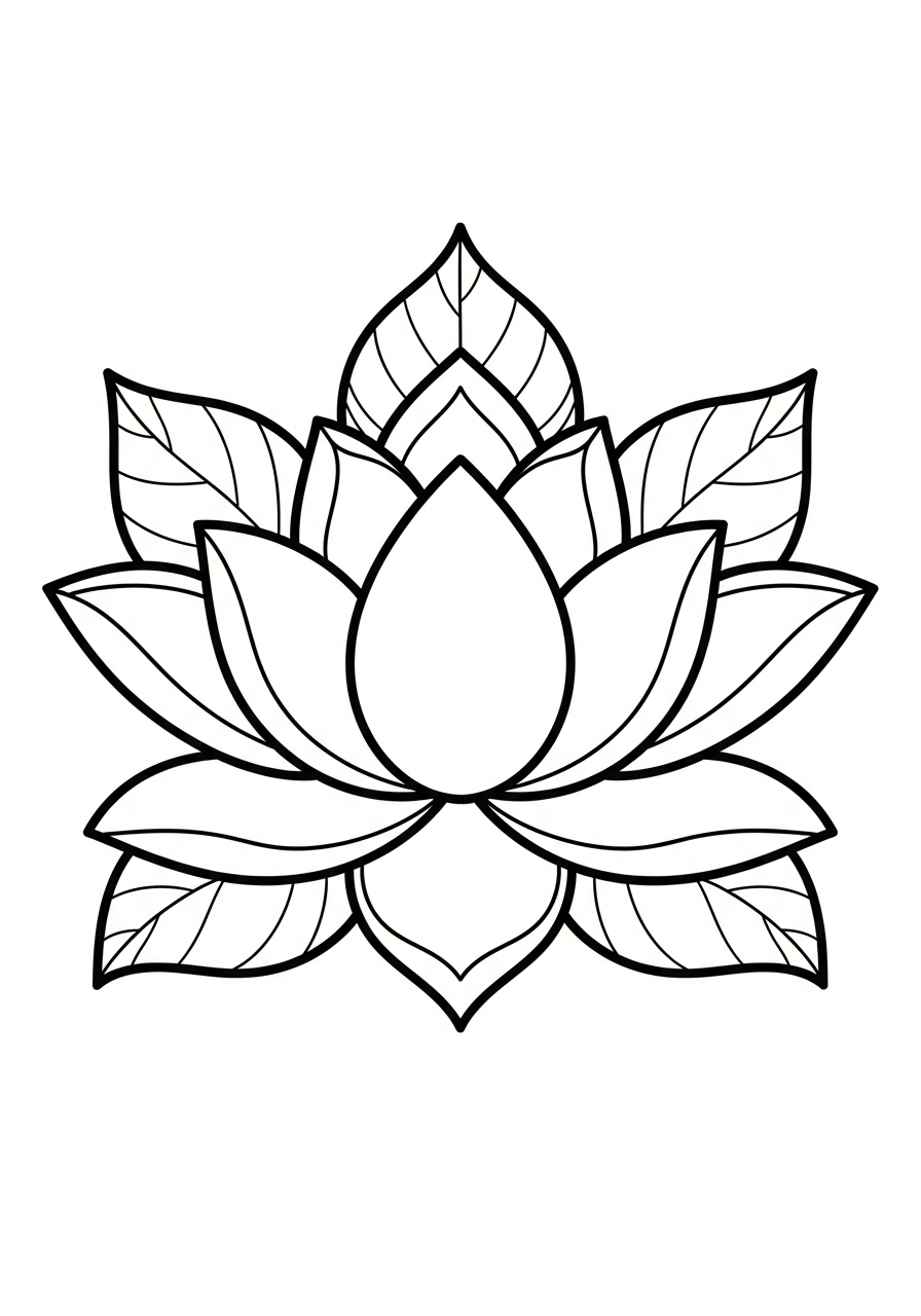 stampe da colorare per bambini fiore di loto