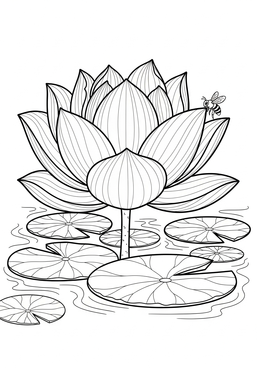 fiore di loto immagini da colorare per bambini