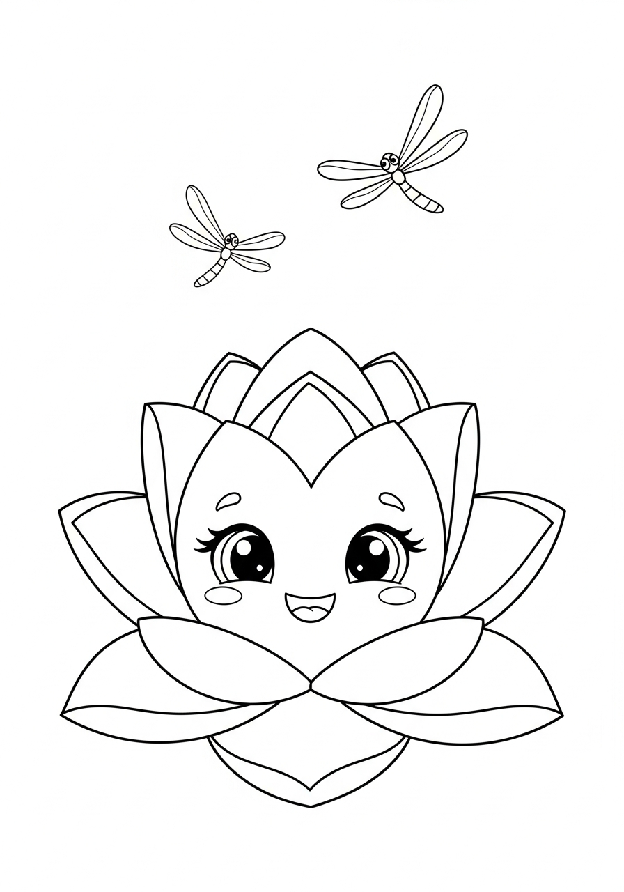 immagine da colorare fiore di loto