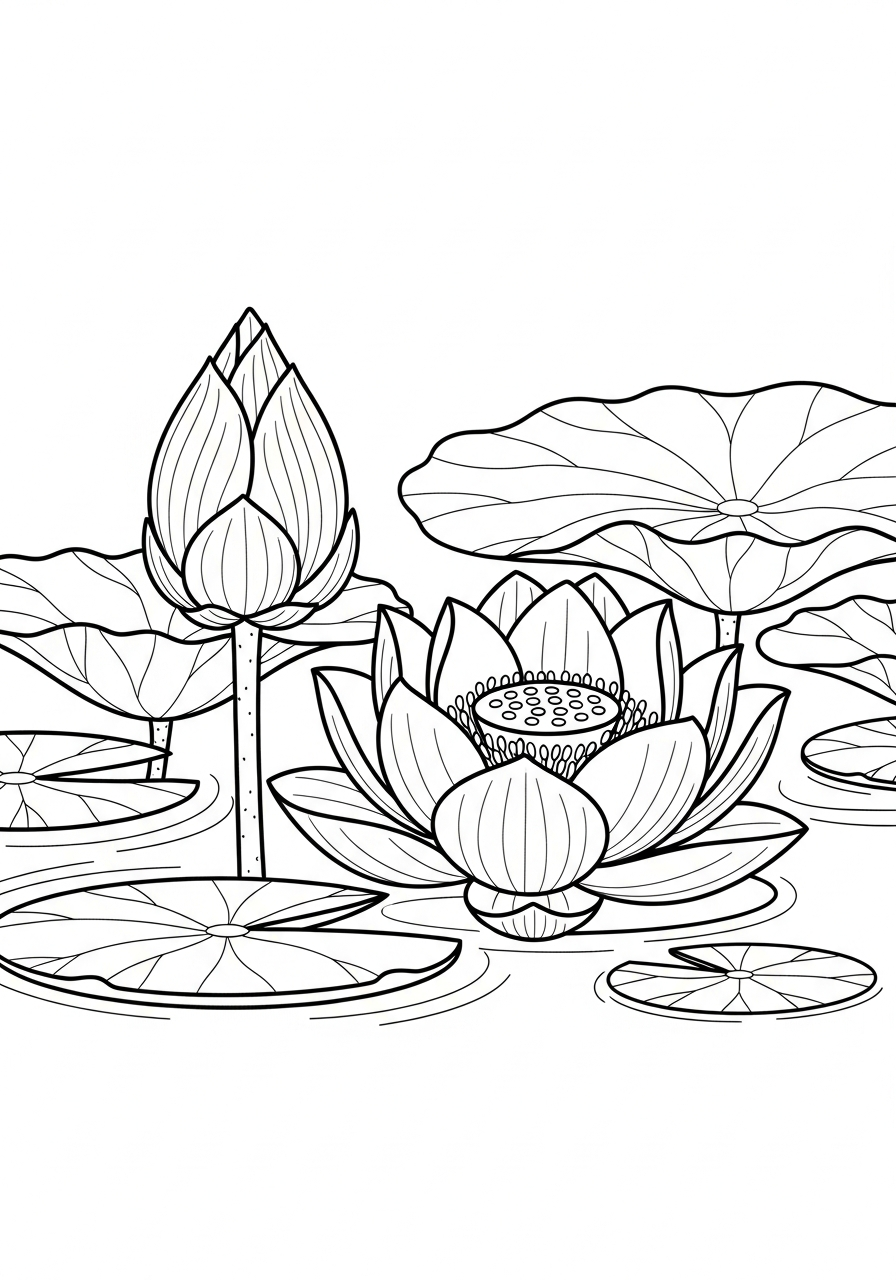 immagini fiore di loto da colorare e stampare