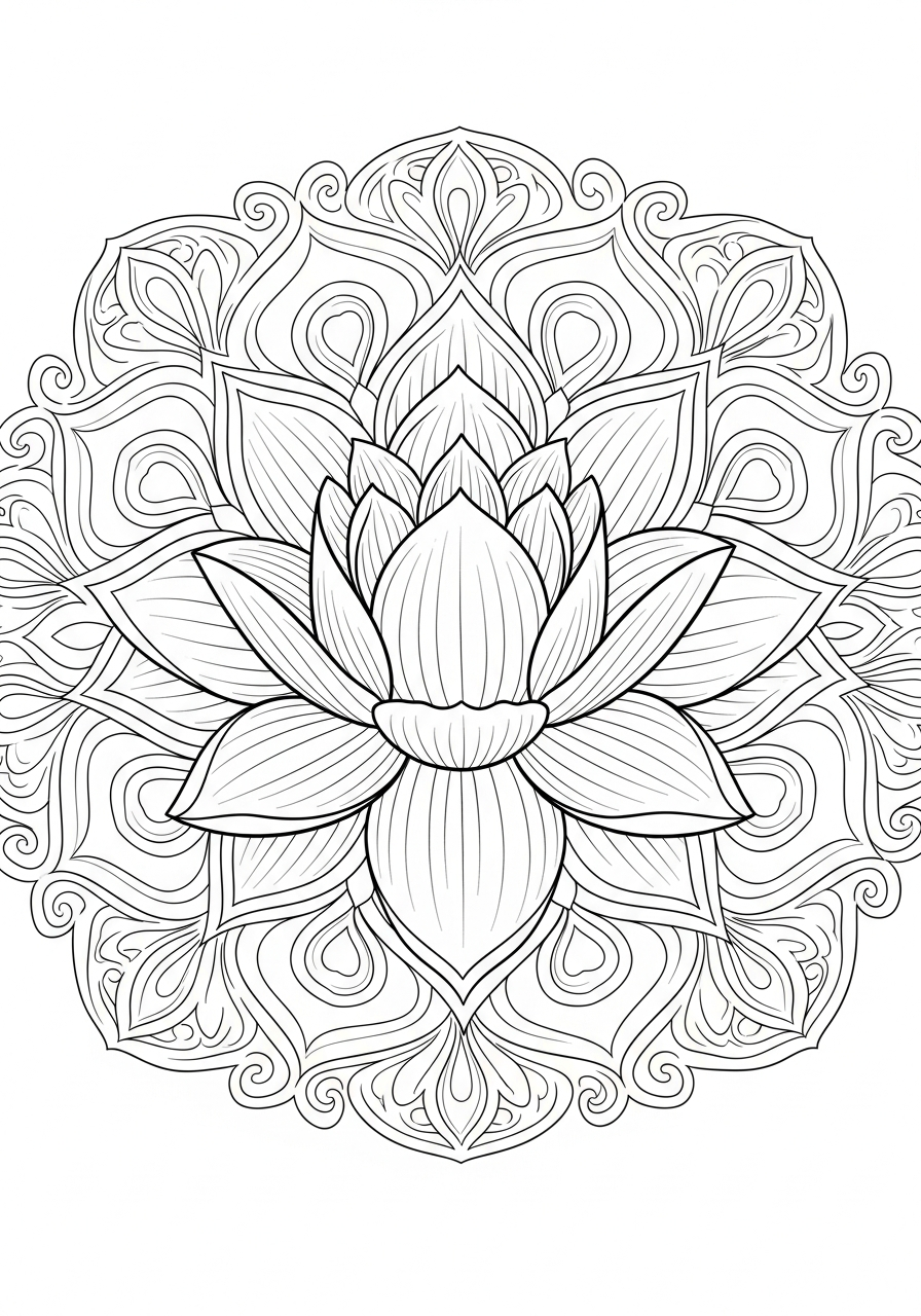 fiore di loto da colorare pdf gratis