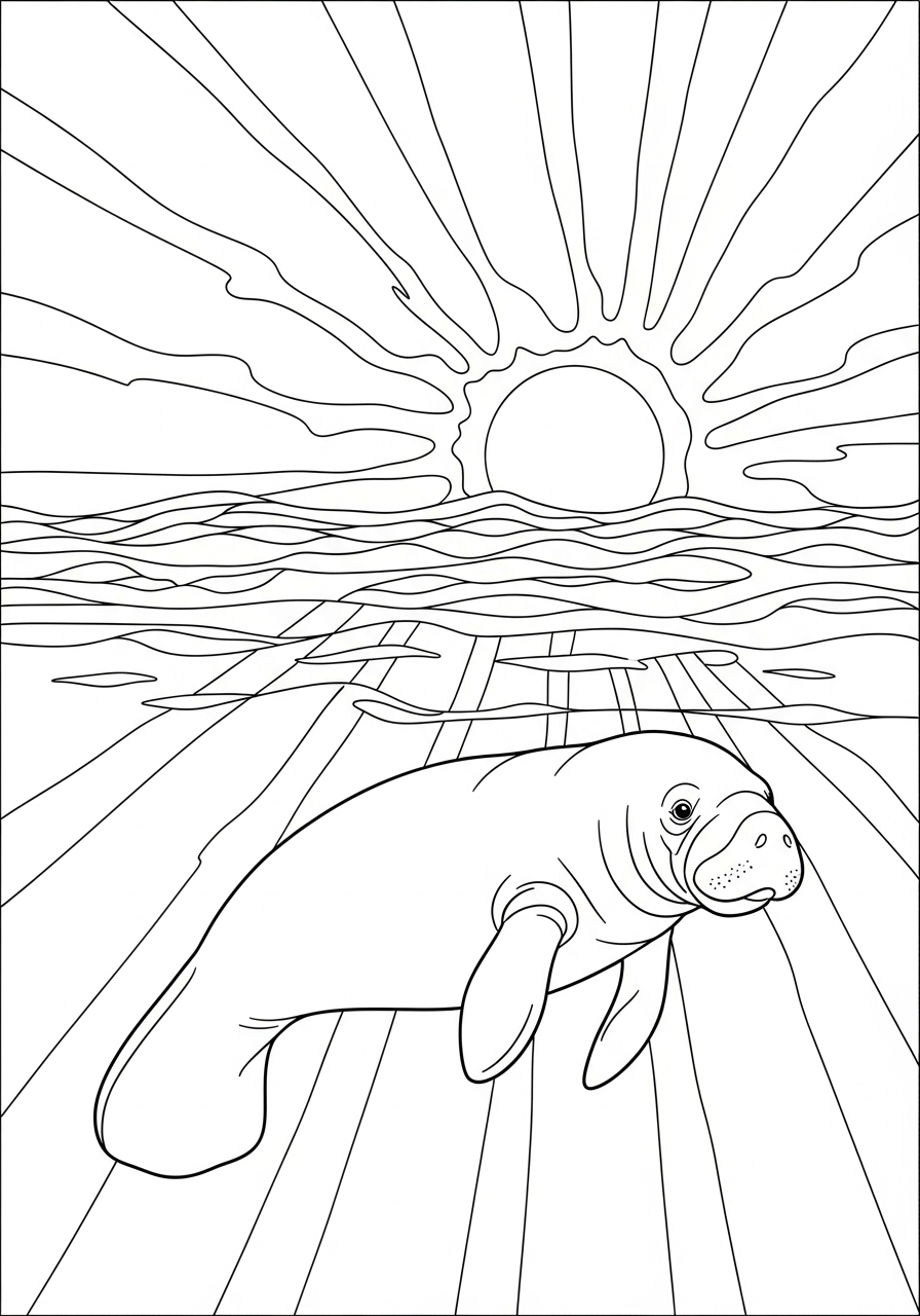 disegno lamantino da colorare