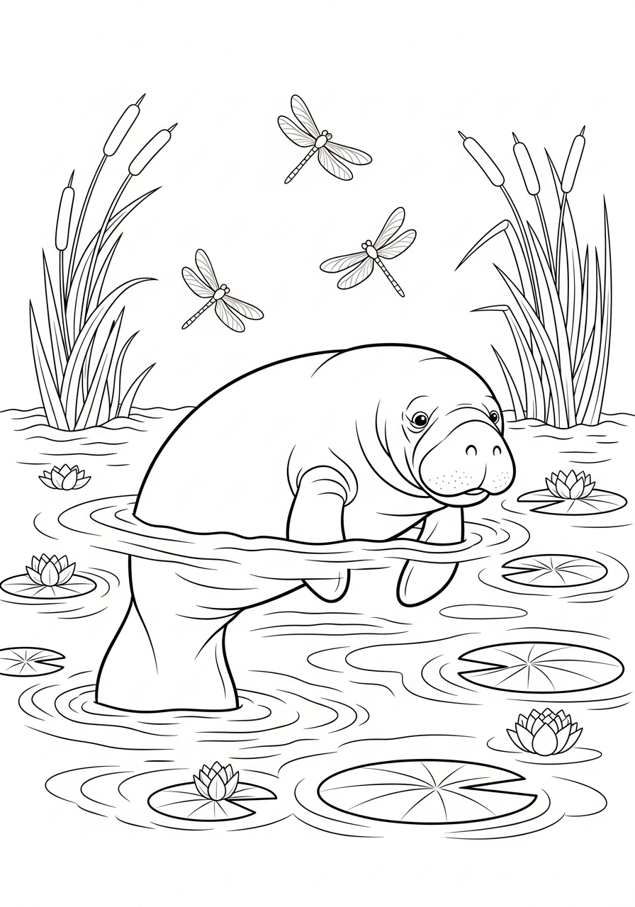 lamantino da colorare per bambini