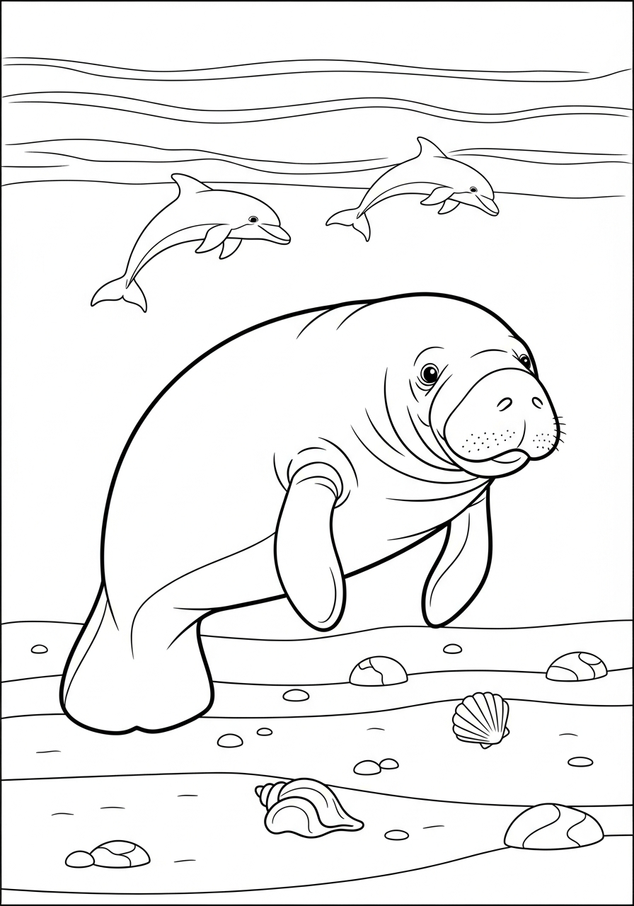 disegni lamantino facili da colorare