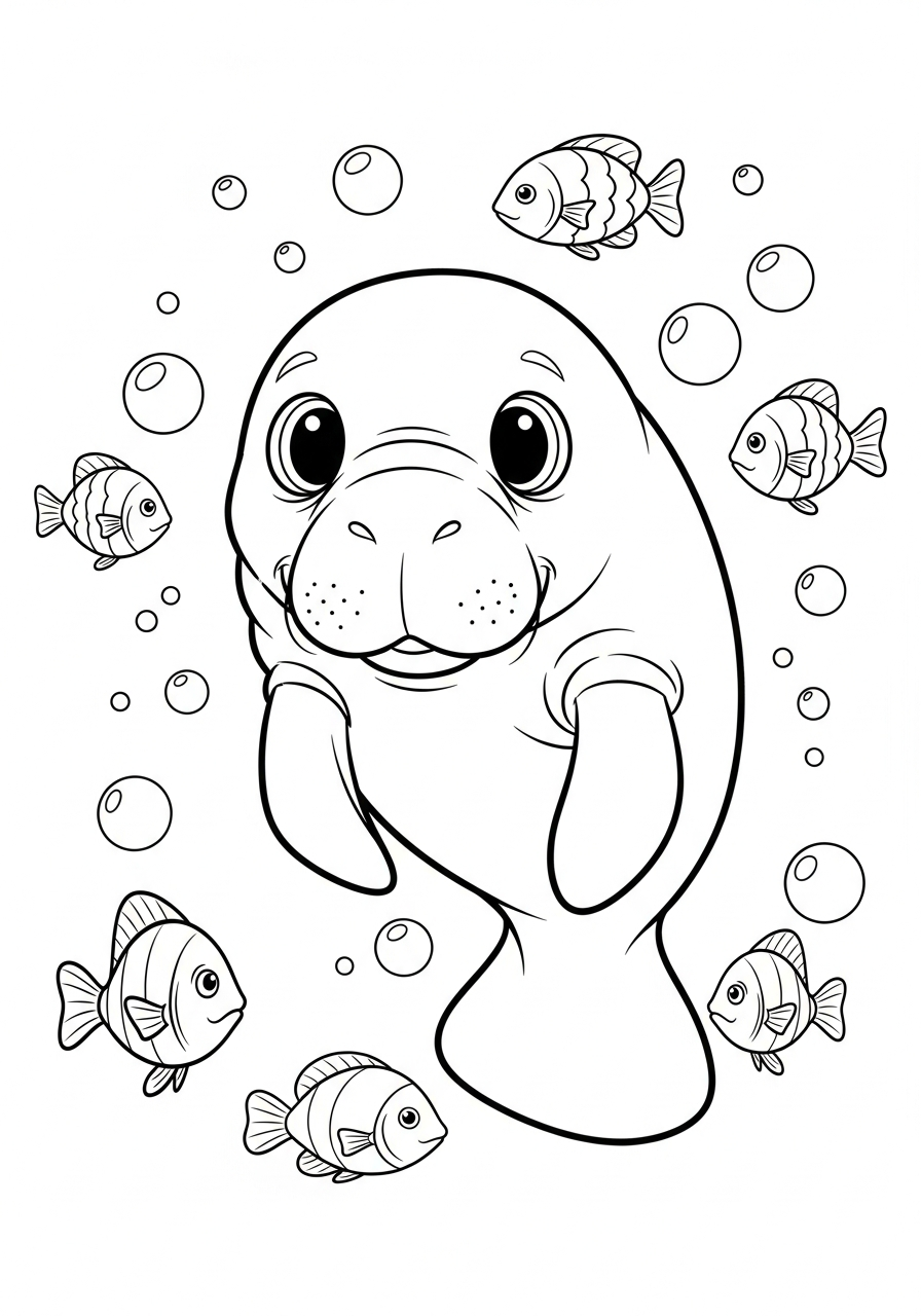 disegni lamantino da colorare per bambini