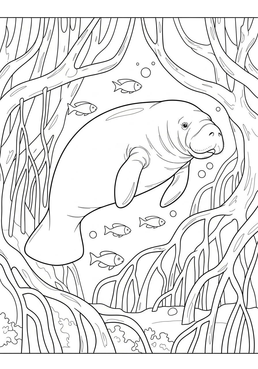 disegno lamantino da colorare 1