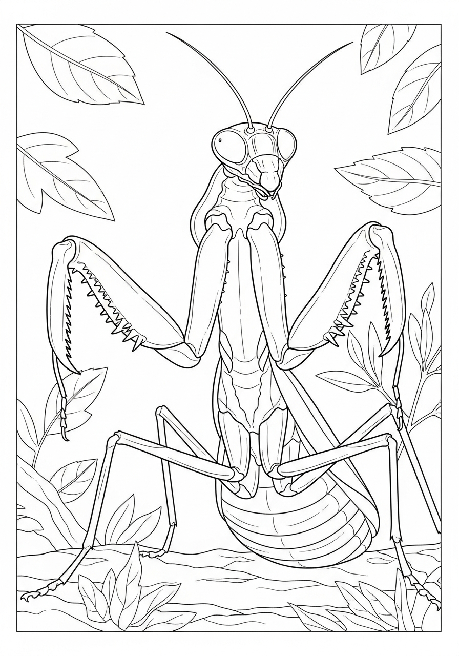 mantis religiosa immagini da colorare per bambini 1