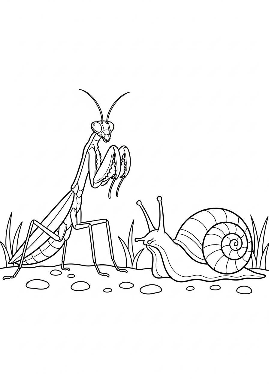 disegni facili di mantis religiosa da colorare