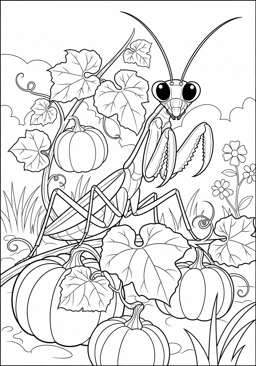 disegni mantis religiosa da colorare e stampare