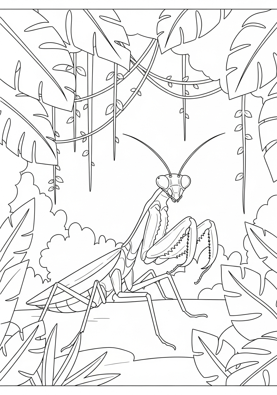 mantis religiosa da colorare e stampare gratis