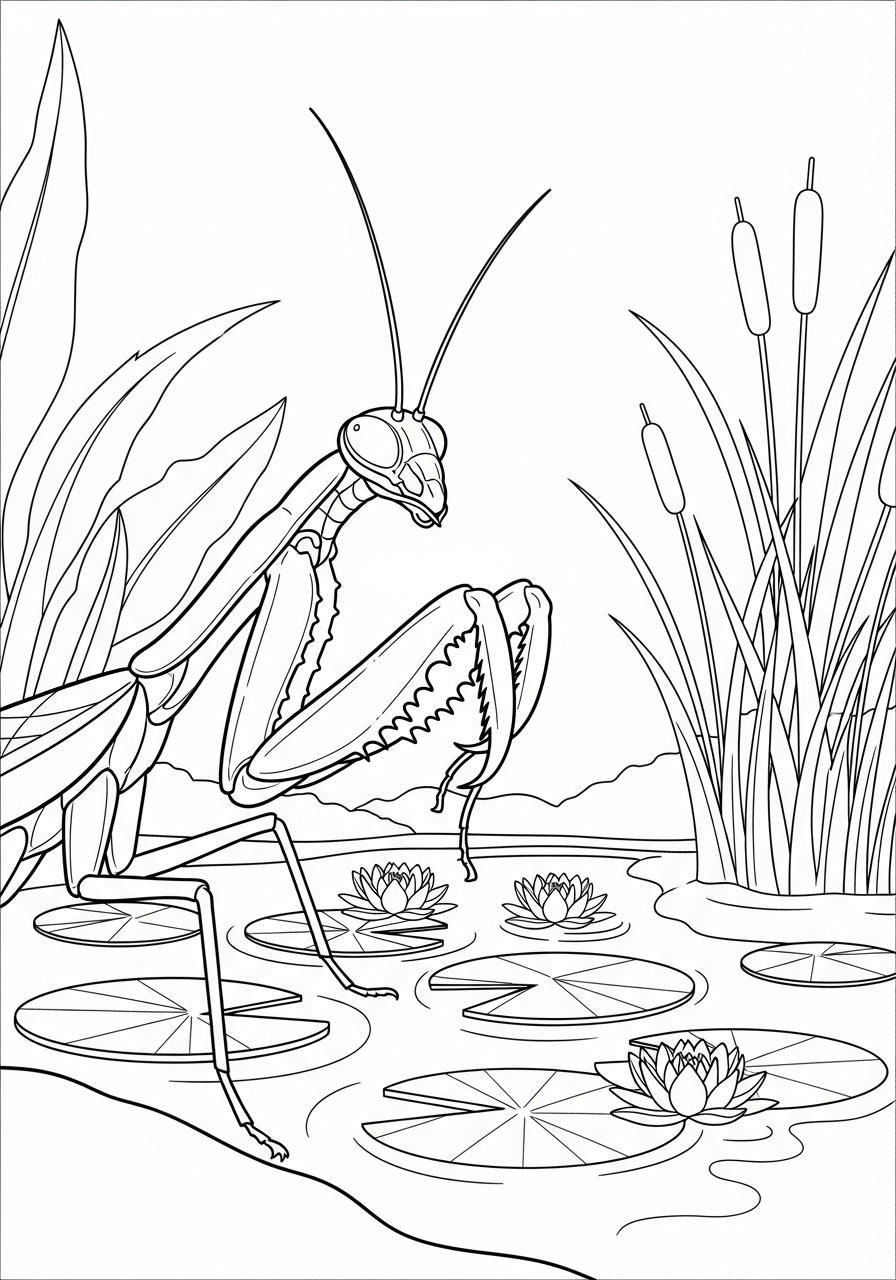 disegni mantis religiosa da colorare per bambini