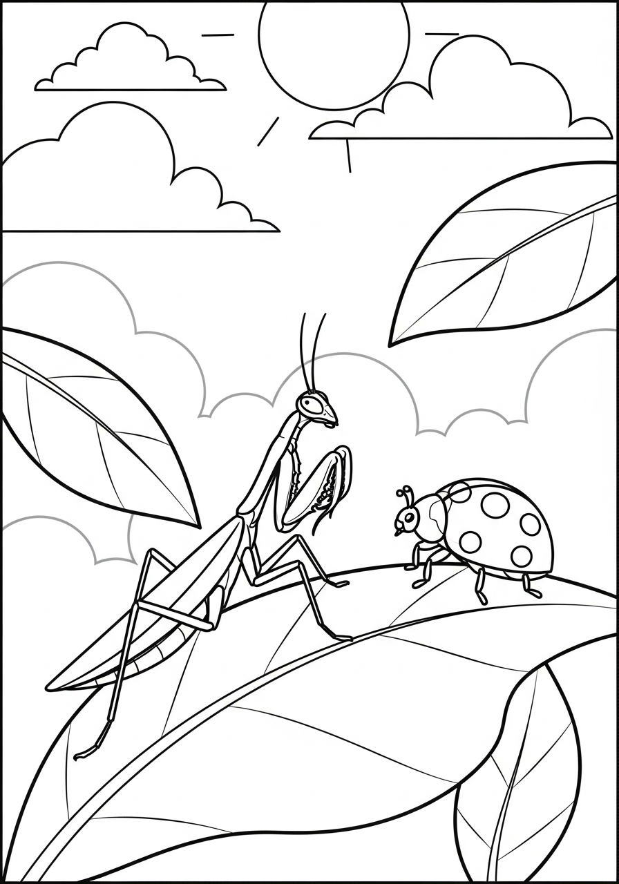 mantis religiosa da colorare a4