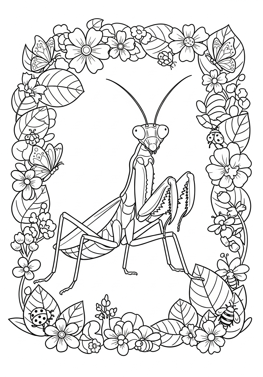 immagini di mantis religiosa da colorare per bambini