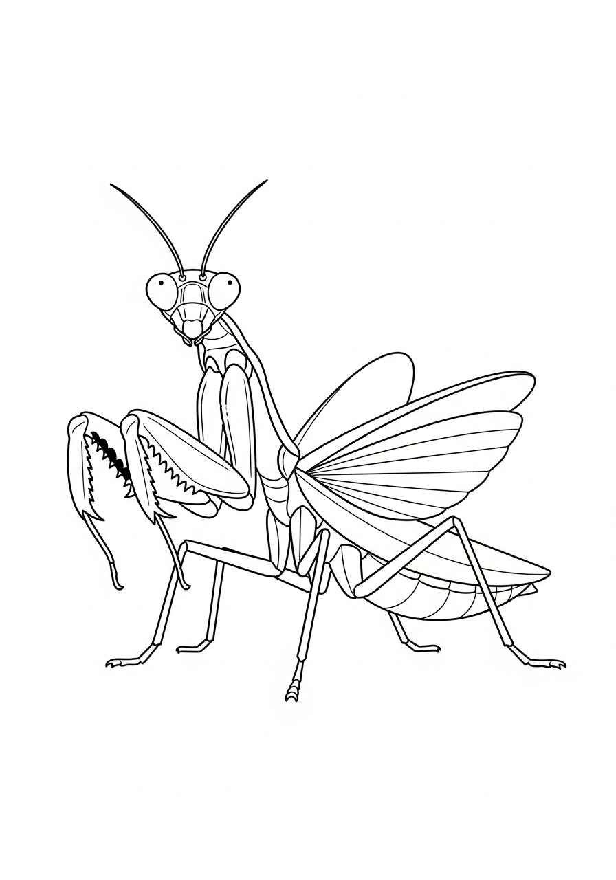 mantis religiosa da colorare e stampare pdf