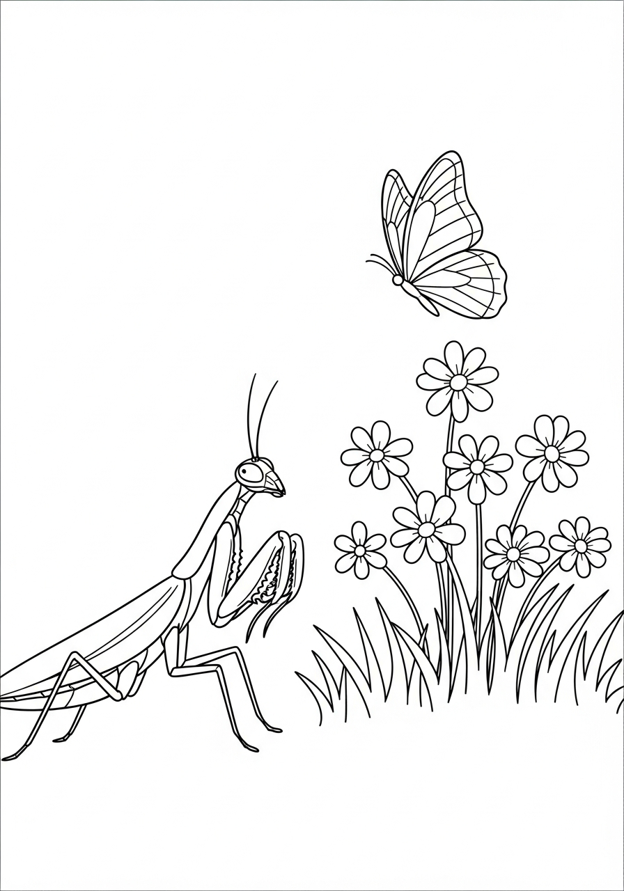 immagini di mantis religiosa da stampare e colorare 1