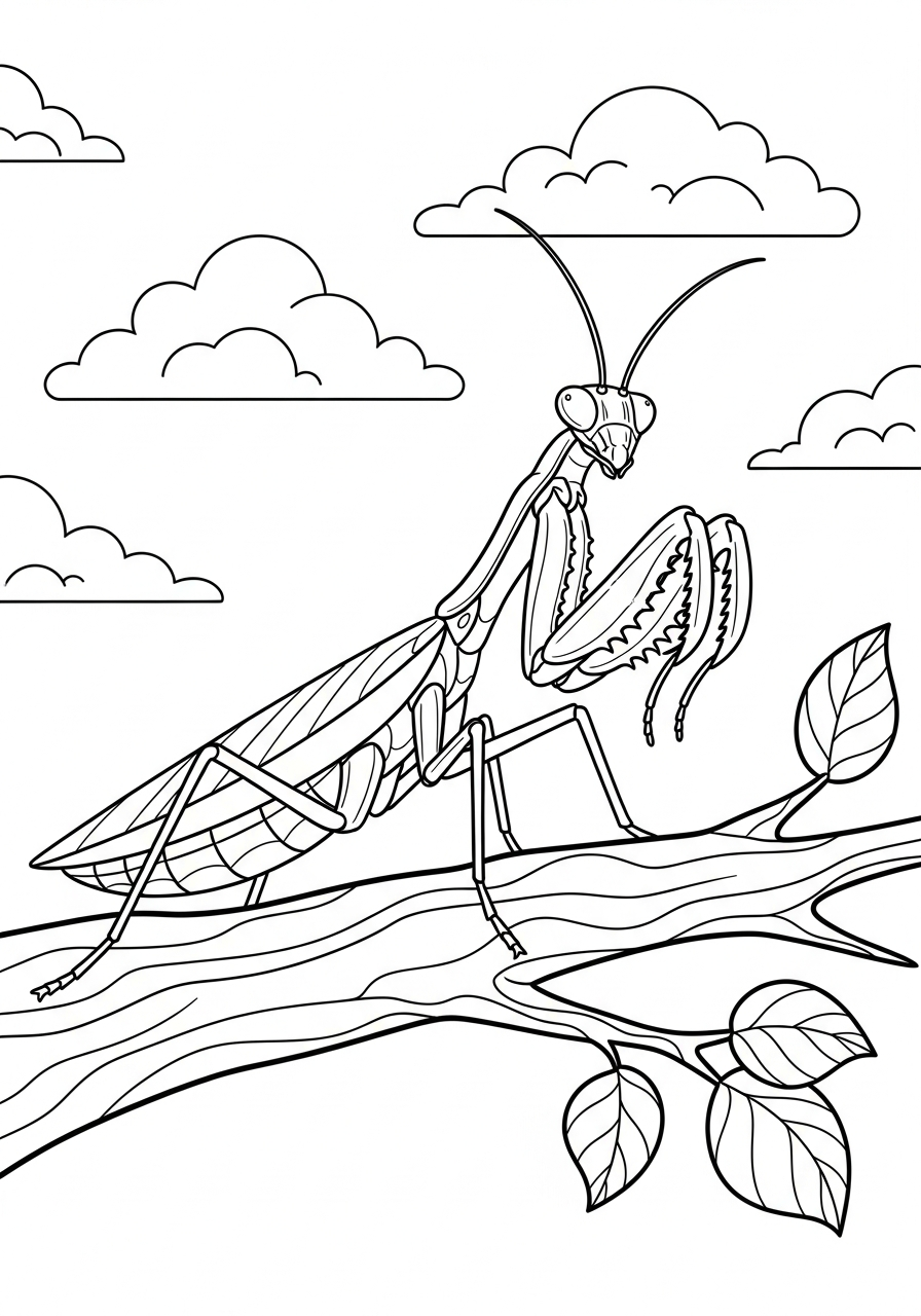 stampe da colorare per bambini mantis religiosa