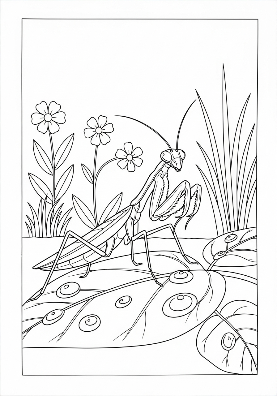 disegni mantis religiosa da colorare online