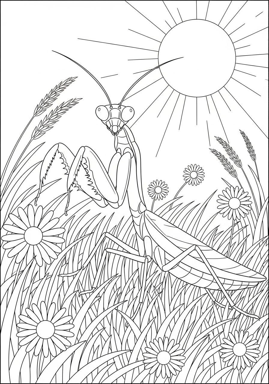 immagini da colorare di mantis religiosa