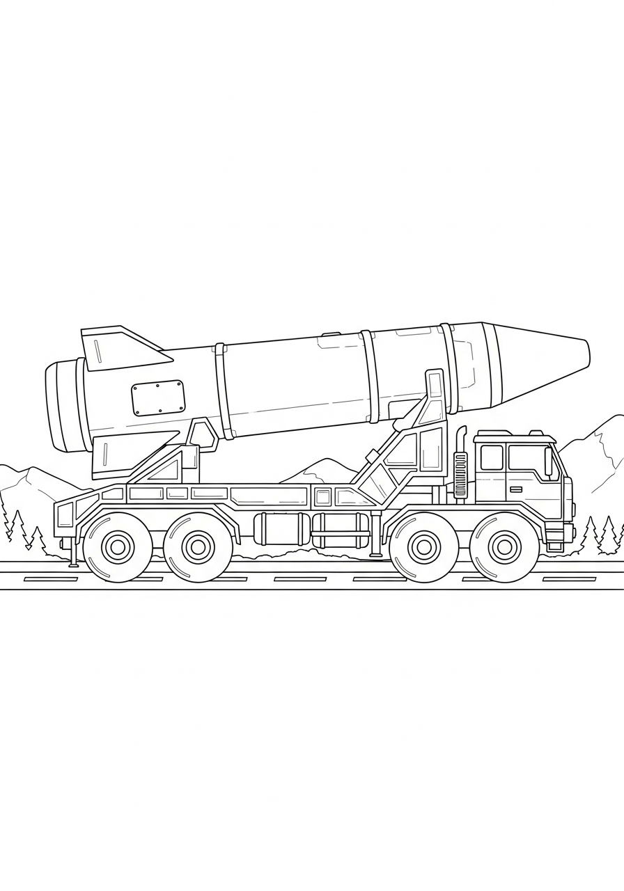 disegno missile da colorare per bambini 1