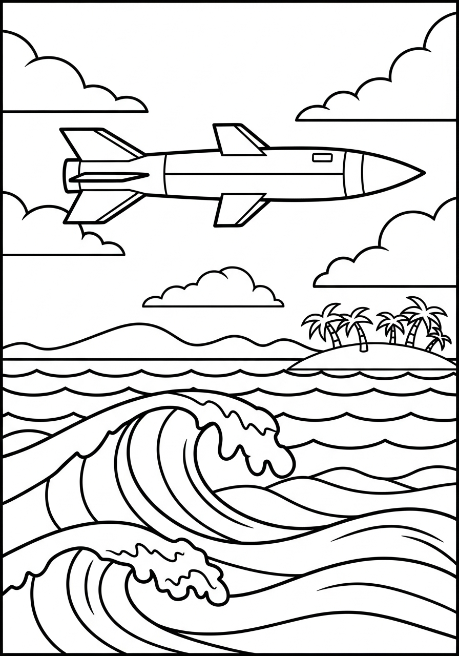 da colorare missile disegno facile bambini