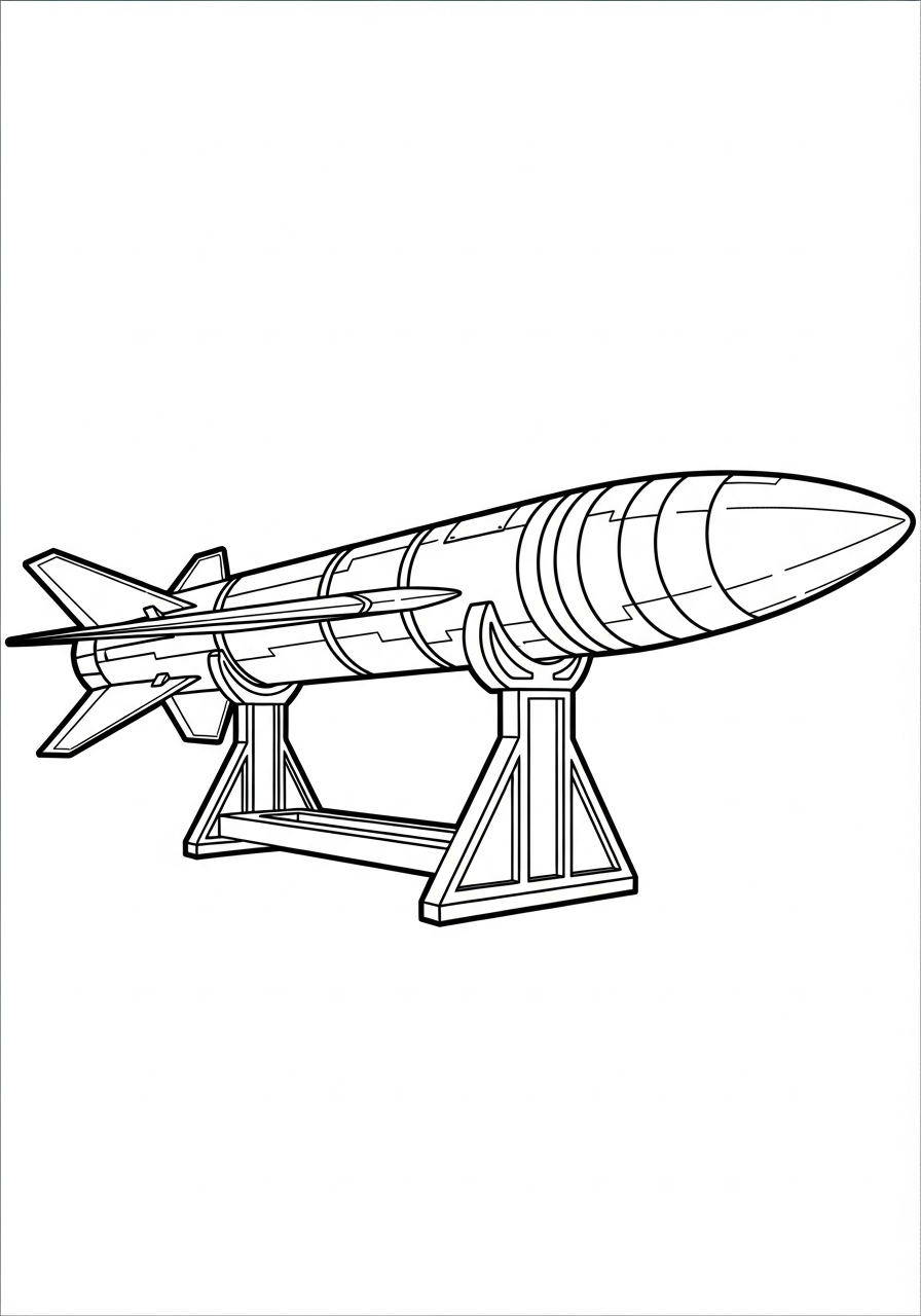 disegni di missile da colorare e stampare gratis 1