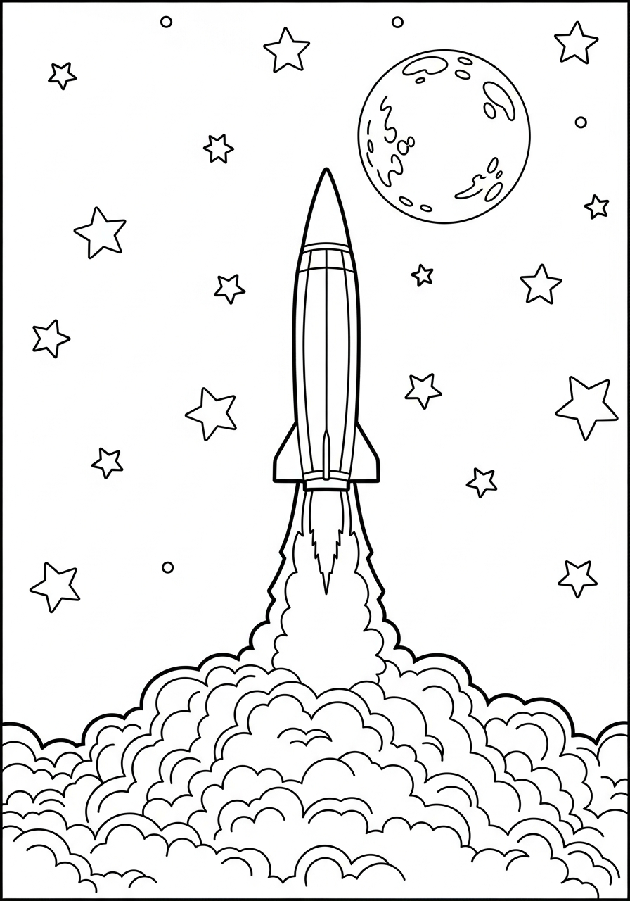 disegno missile da colorare per bambini