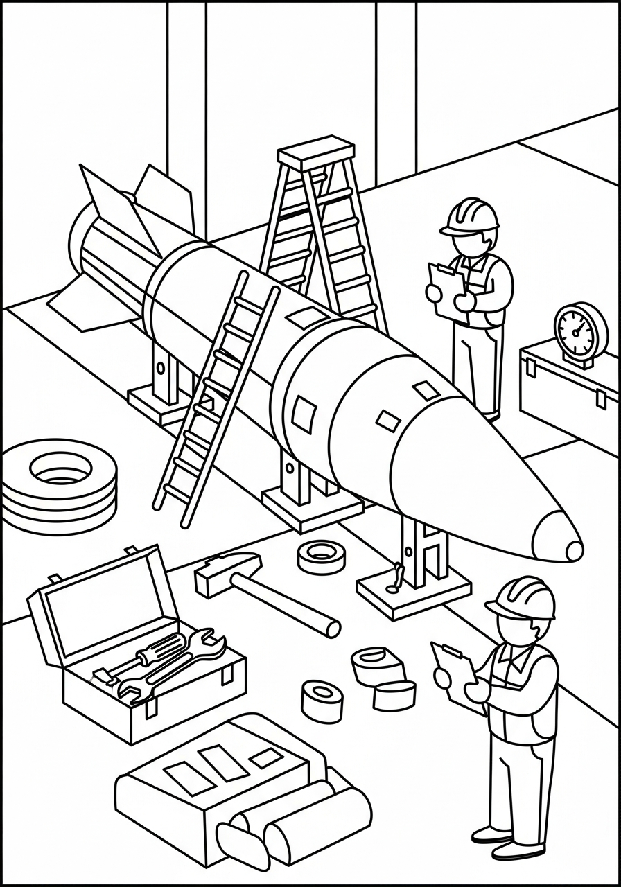 missile da stampare e colorare per bambini