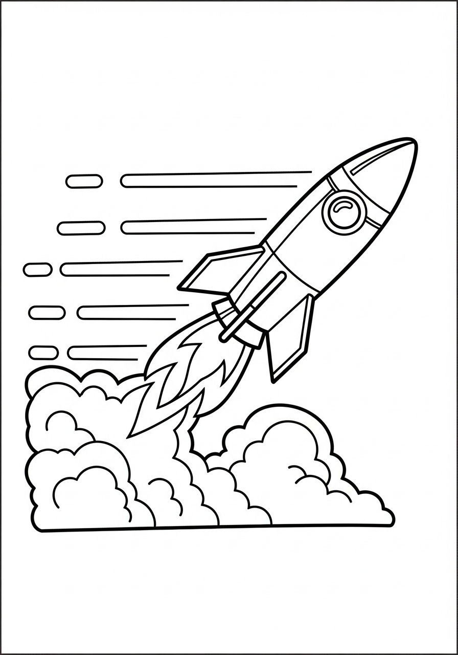 missile da colorare a4