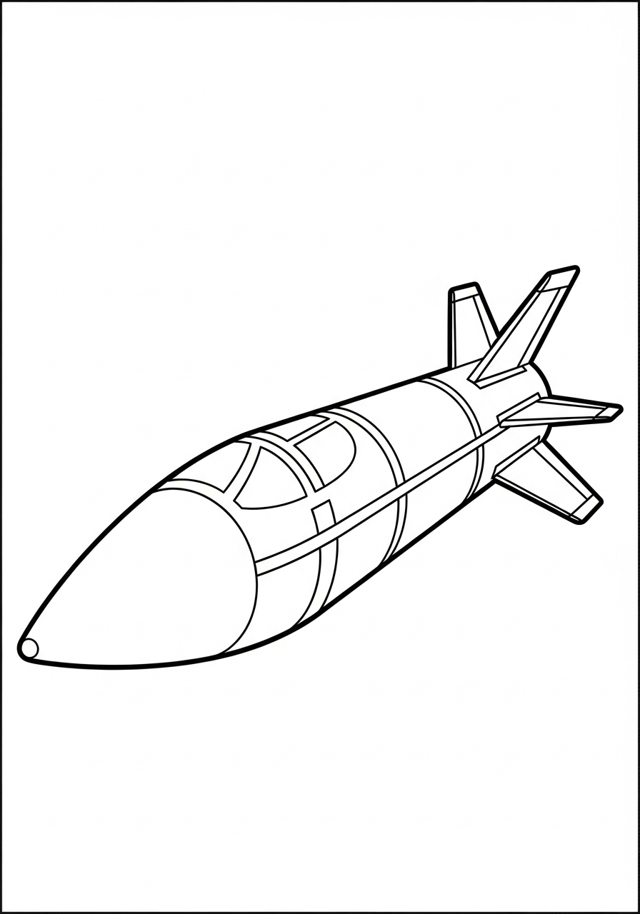 disegno missile da colorare per bambini 2