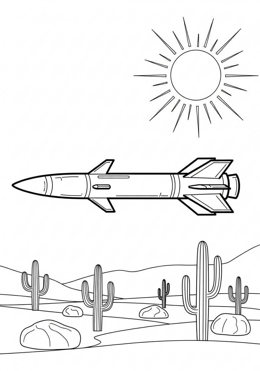 missile da colorare per bambini