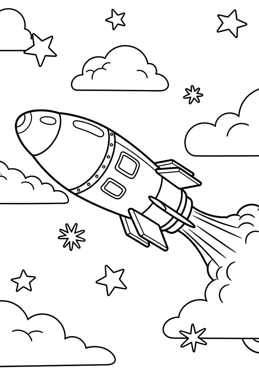 missile disegno facile da colorare