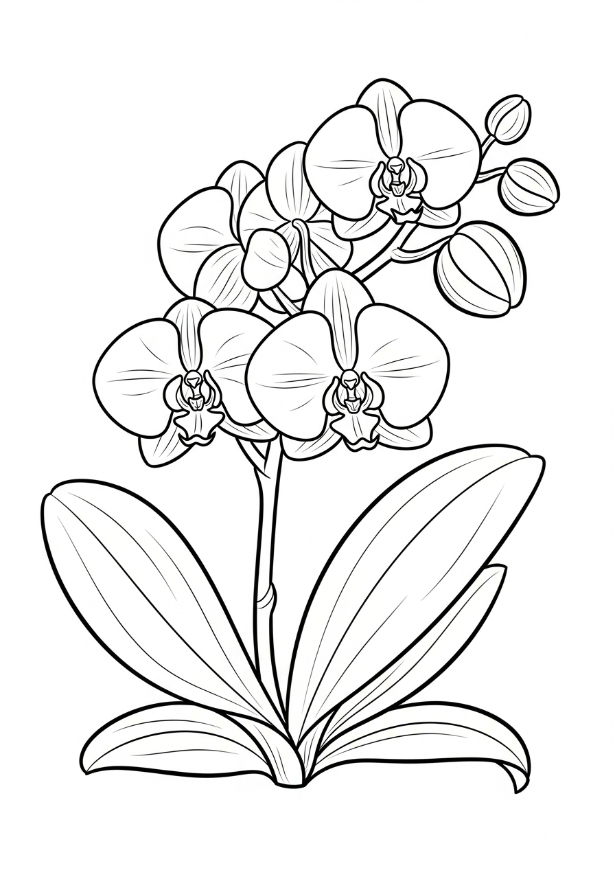 foto di orchidea da colorare
