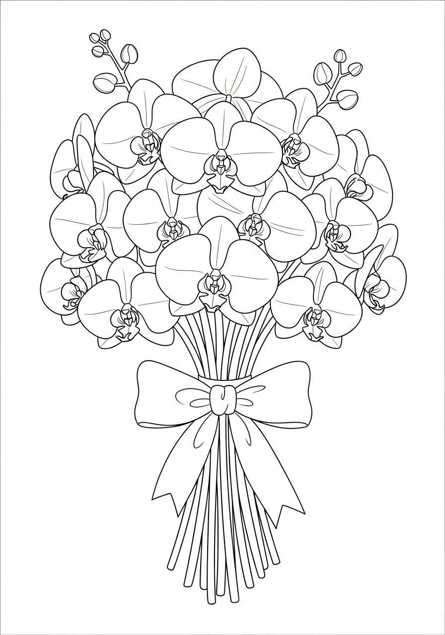 disegno di orchidea da stampare e colorare 1