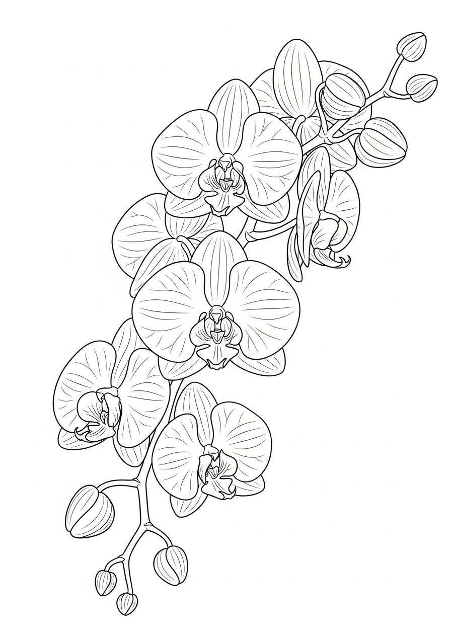 orchidea da colorare pdf