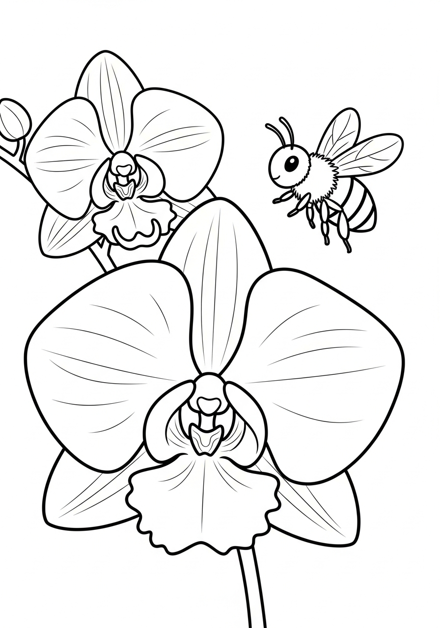 orchidea da colorare e stampare pdf