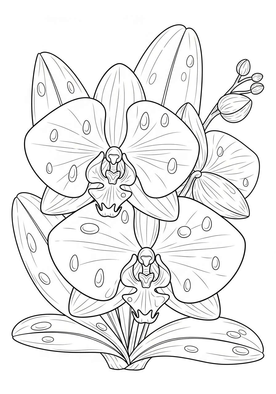 disegni da stampare e colorare orchidea