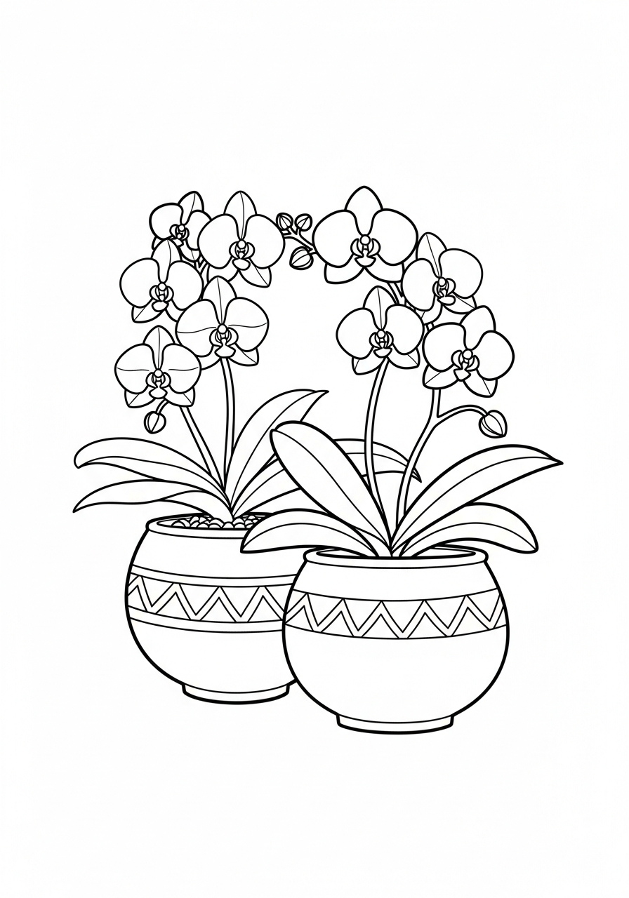 disegni di orchidea da colorare e stampare