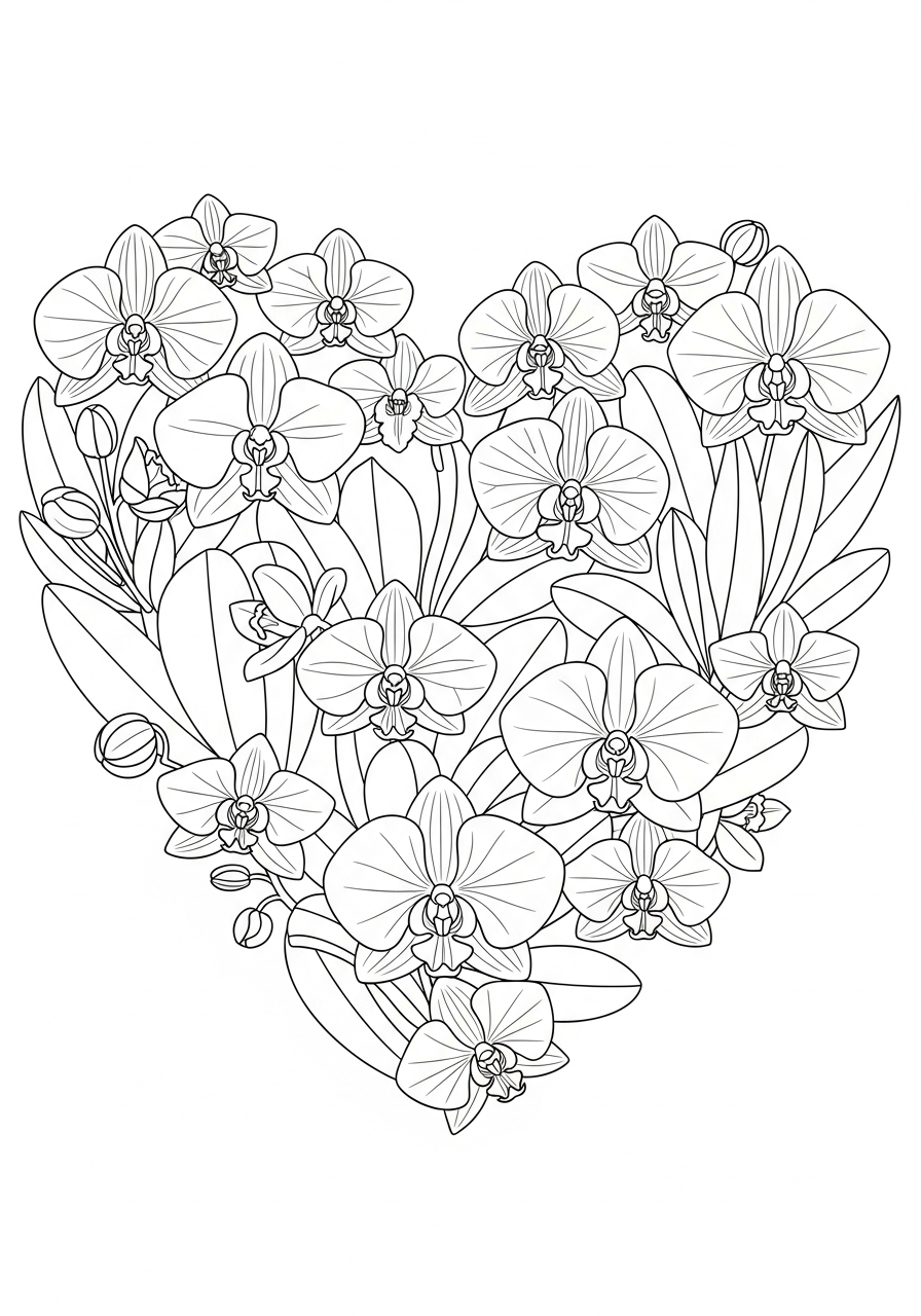 orchidea da colorare per bambini